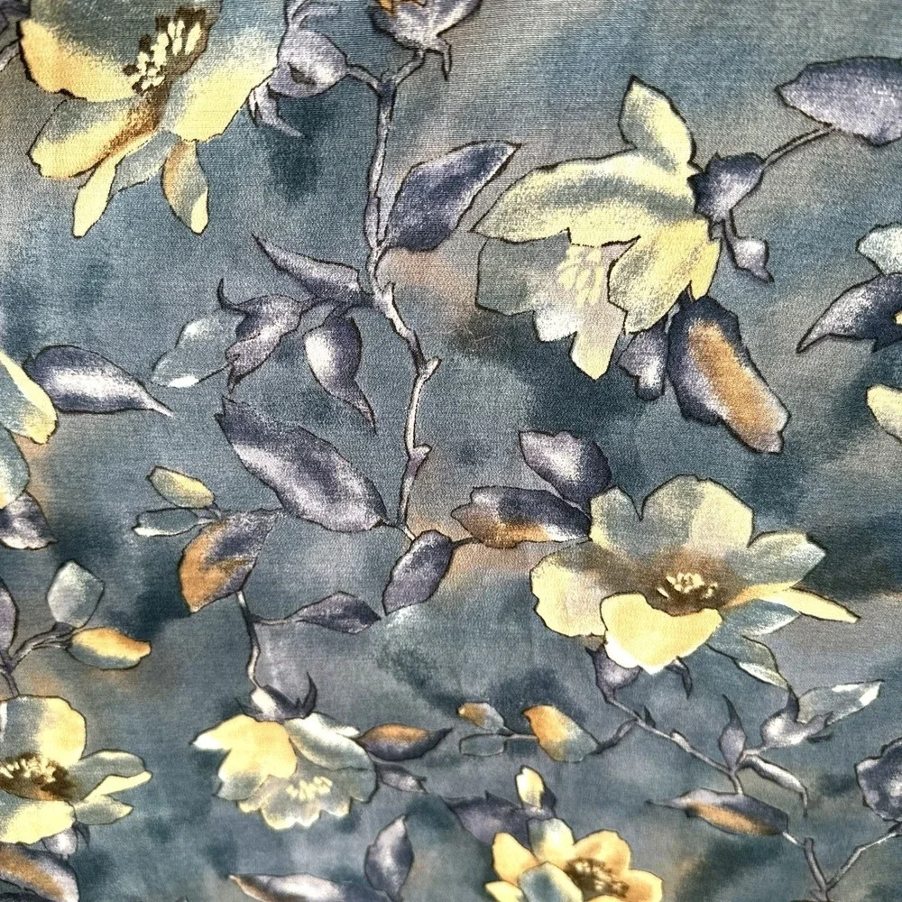Vtg 90s Dark Floral Maxi Skirt 18 XL Cottagecore Whimsigoth Romantic Watercolor